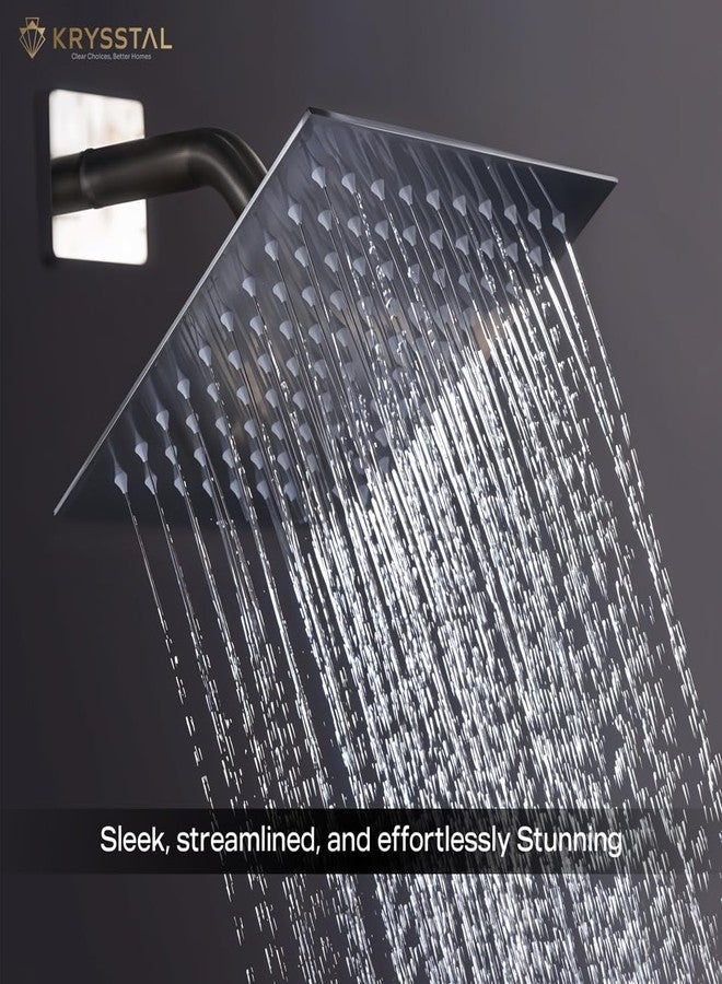 Krysstal Ultra-Slim 4x4 Inches Overhead Rainfall Shower - 304 Stainless Steel with Water Filter & Silicone Nozzles | Adjustable Wide-Angle Shower Head for Bathroom (Shower Arm Not Included) - Image 3